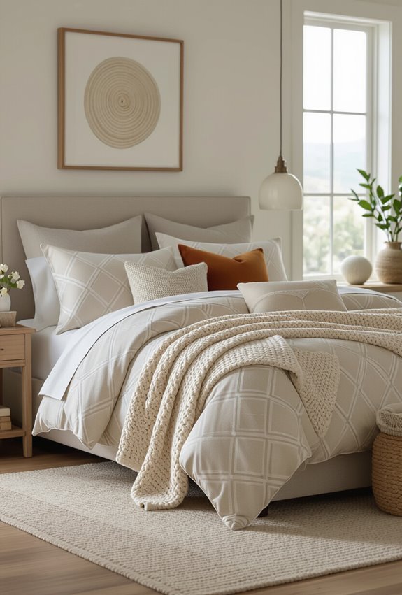 textured patterned plush bedding