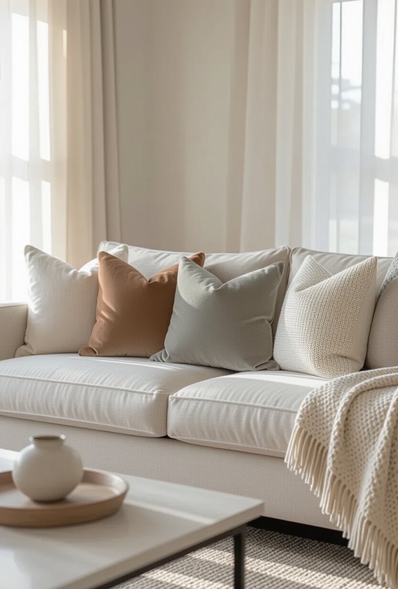 textured pillows add depth