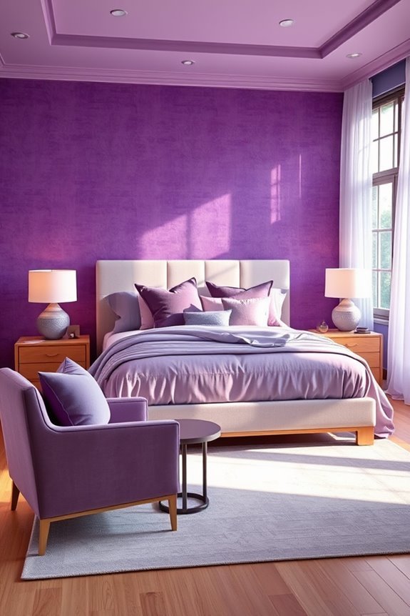 textured purple wall treatments