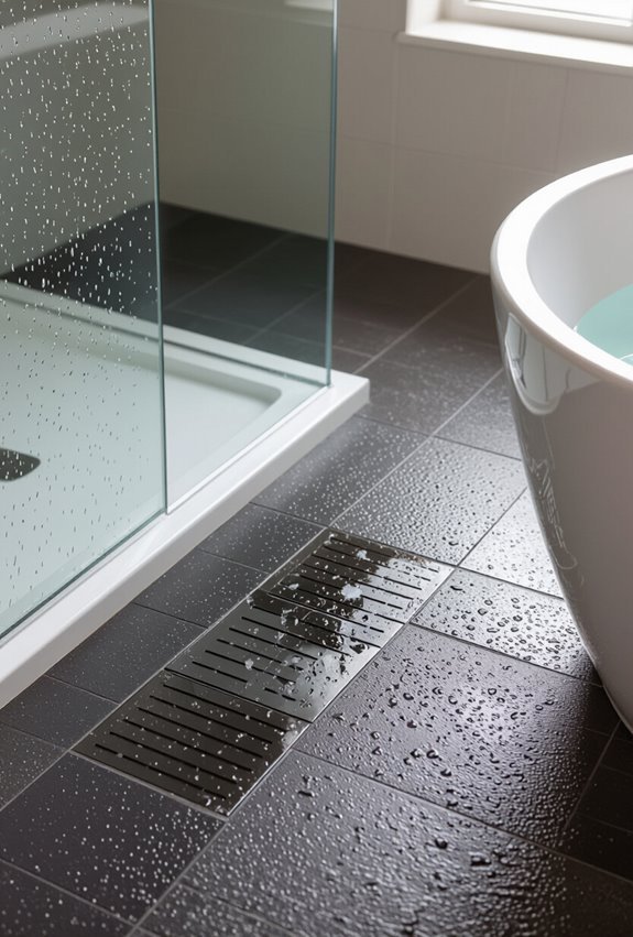 textured slip resistant dark tiles
