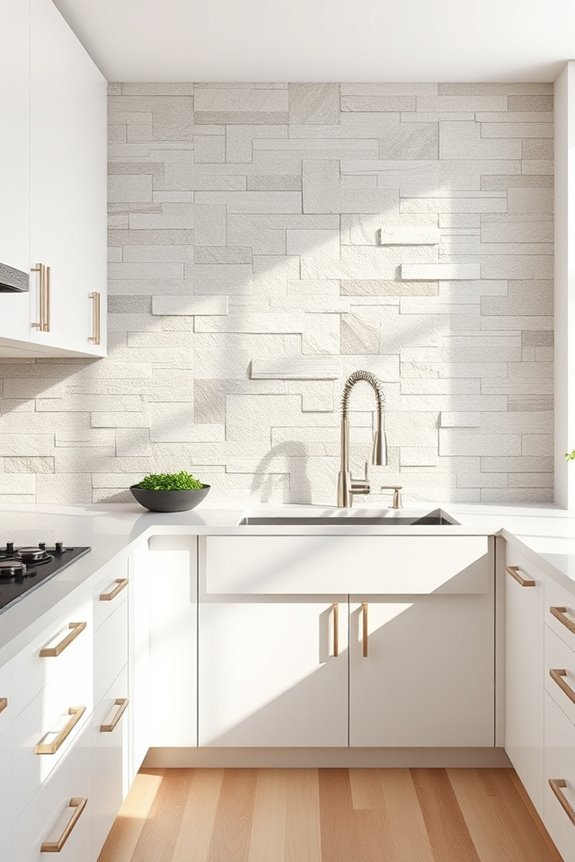 textured stone kitchen backsplashes