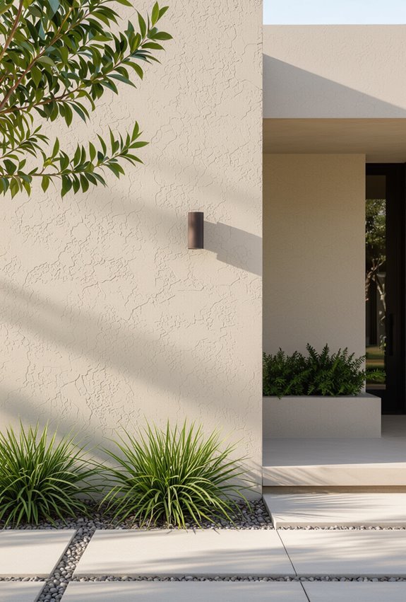 textured stucco enhances simplicity