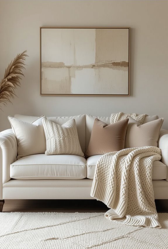 textured throws and pillows