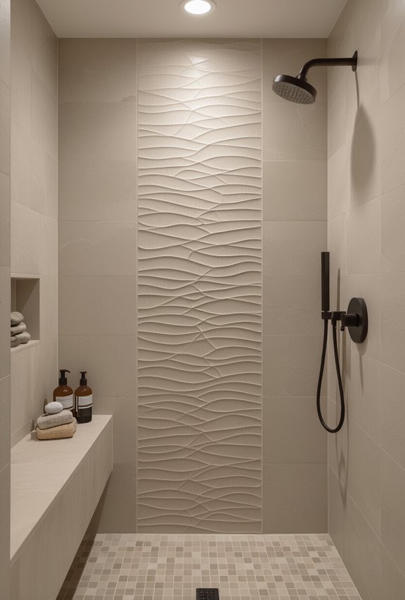 textured tile accent focality