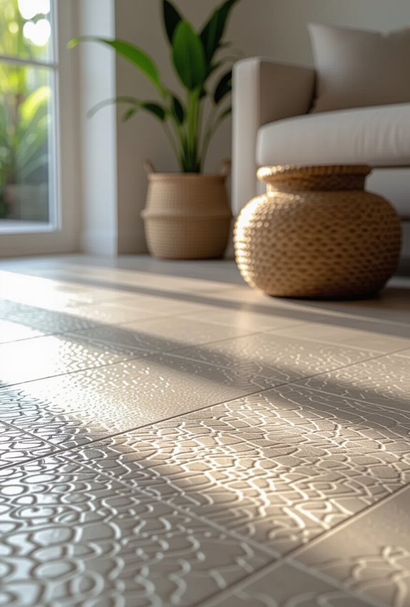 textured tiles add depth