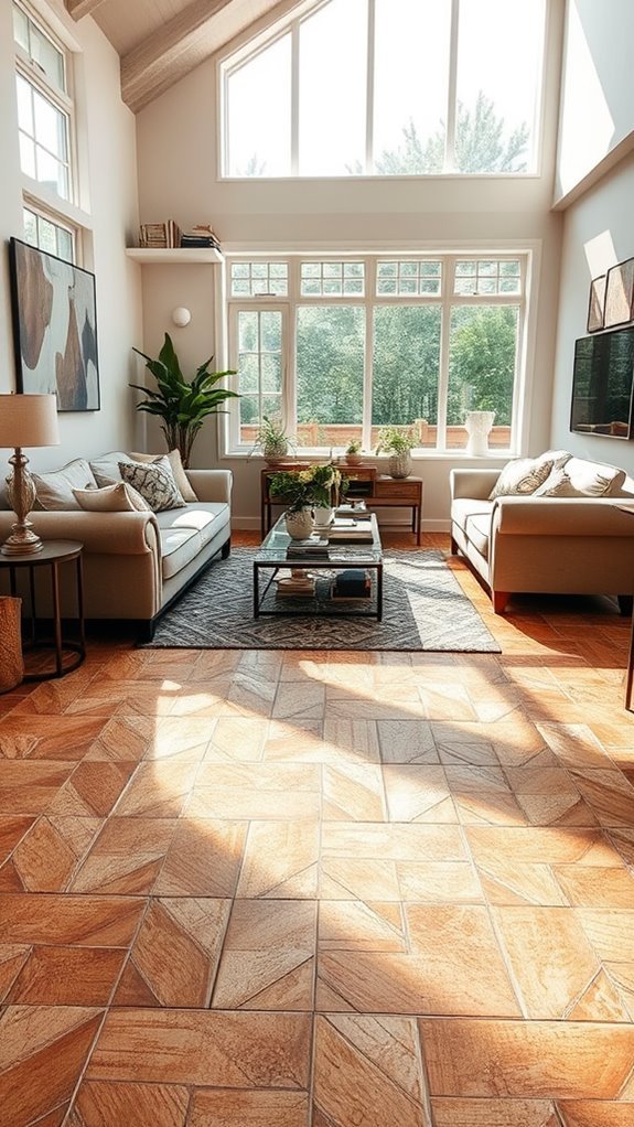 textured tiles enhance depth