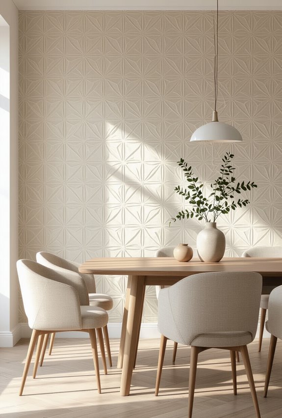 textured wallpaper adds depth