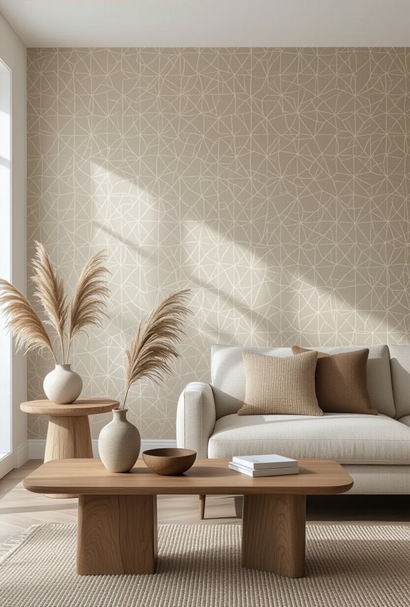 textured wallpaper enhances ambiance