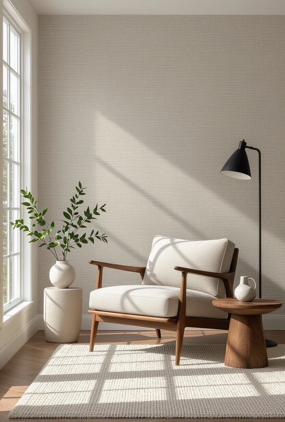 textured wallpaper enhances depth