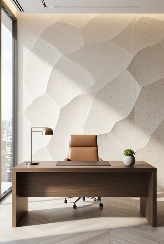 textured walls enhance depth