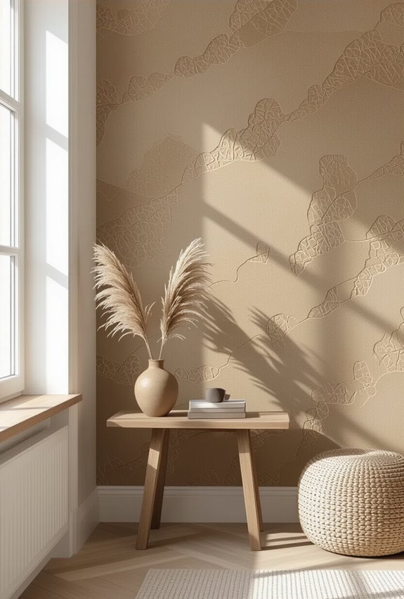 textured warm neutral accent wall
