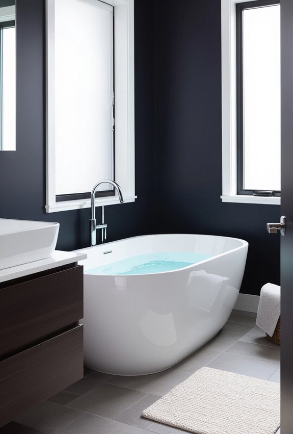 textured whiteware brightens moody bathrooms
