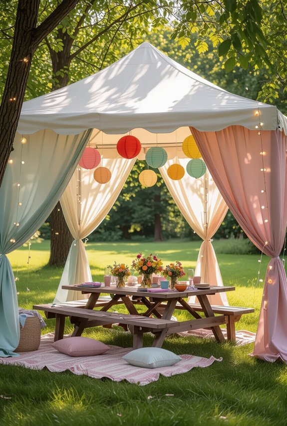 themed draped canopy celebration center