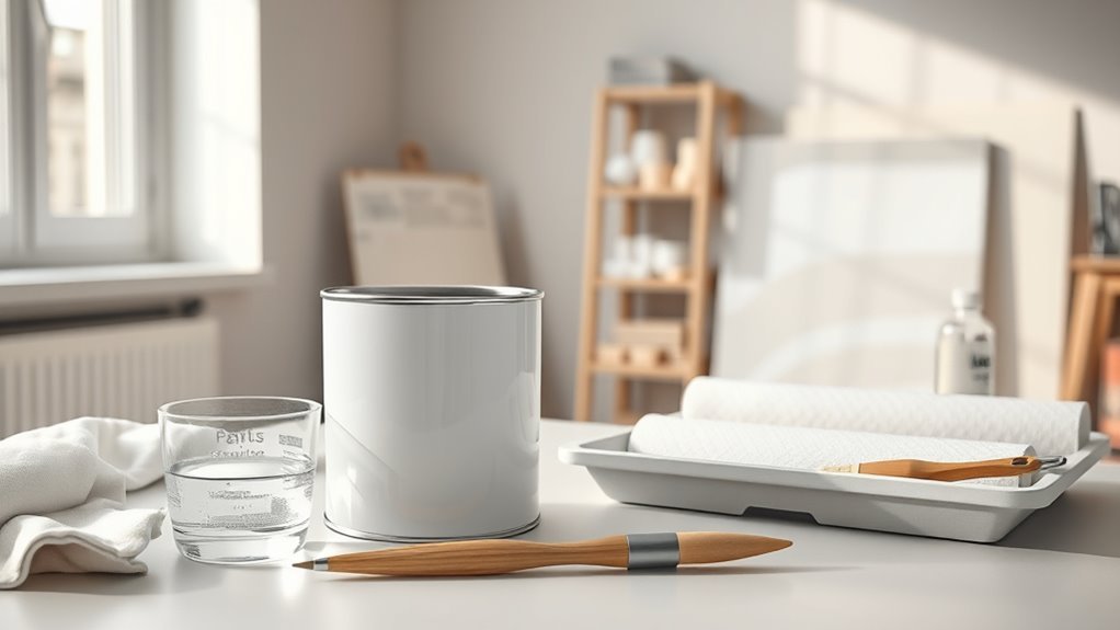 thin latex paint with water