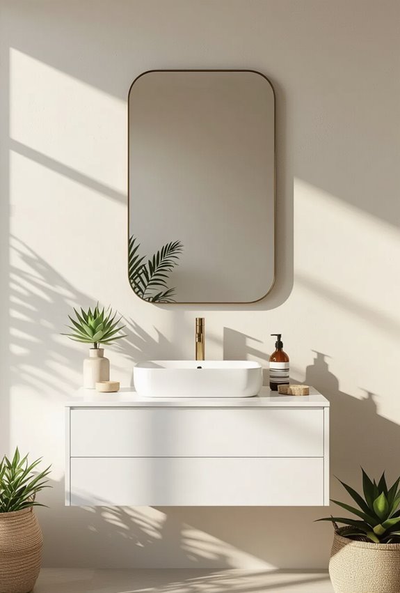 thin matte metal framed mirrors