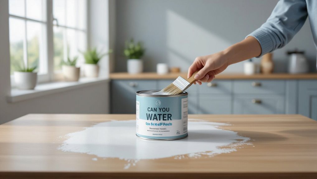 thinning latex paint cautiously