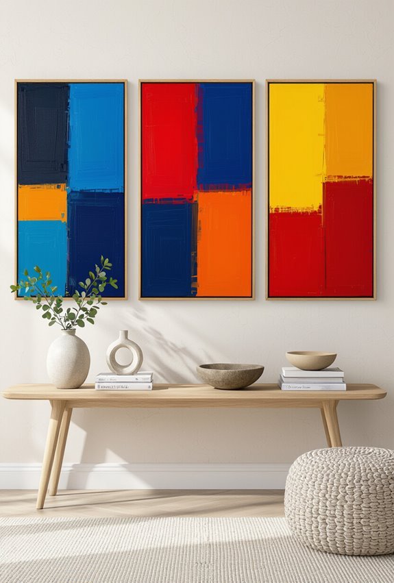 three bold paintings unite