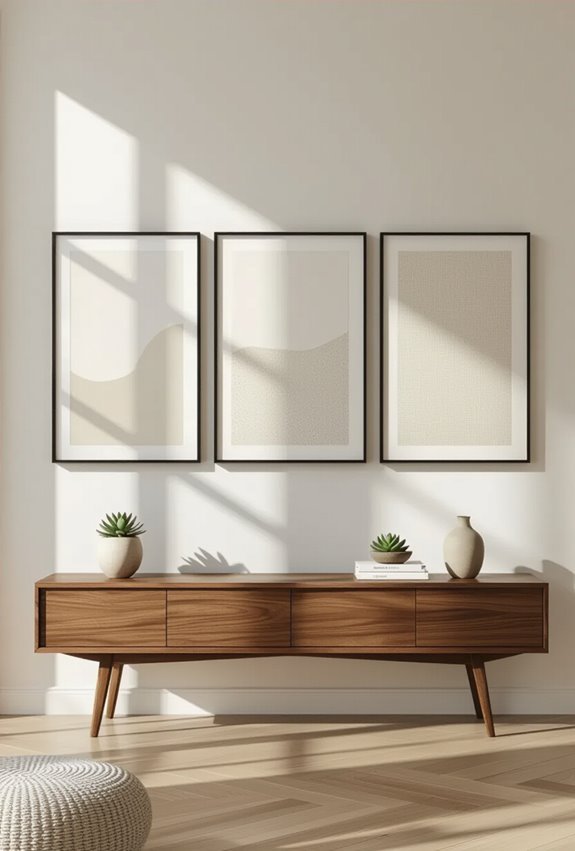 three frames eye level arrangement