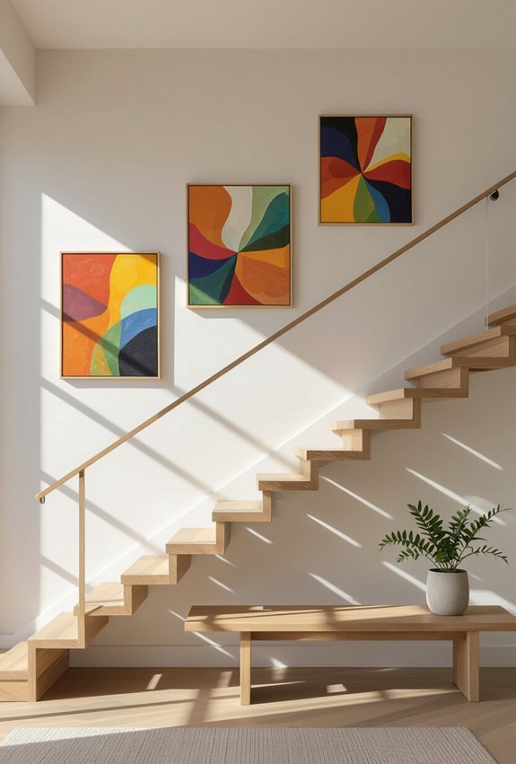 three paintings in step