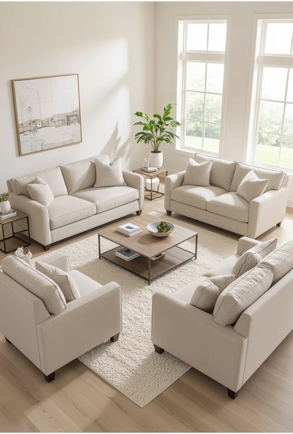 three piece seating arrangement tips