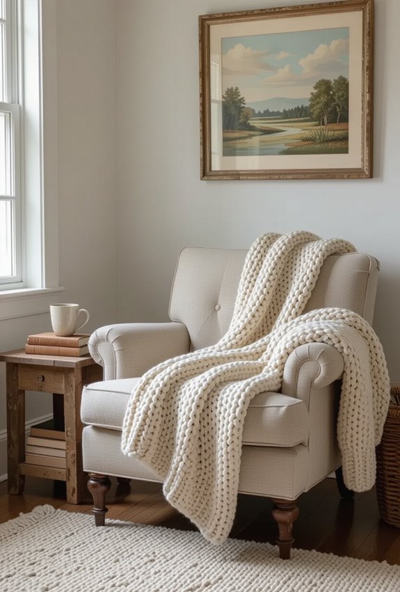 thrifted cozy reading nook