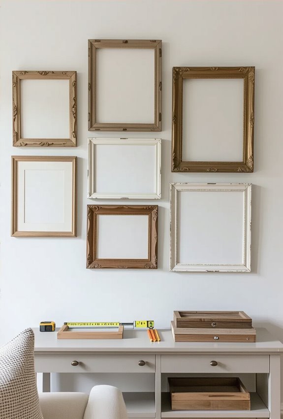 thrifted eclectic gallery wall