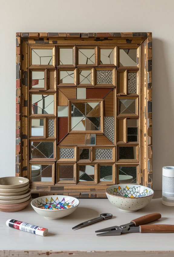 thrifted frames arranged mosaic