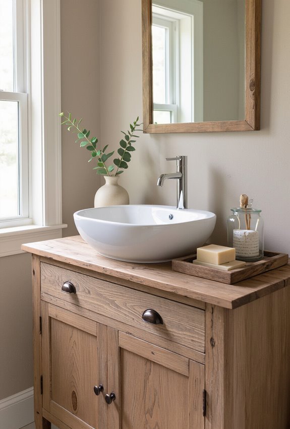 thrifted vintage fixtures for bathrooms