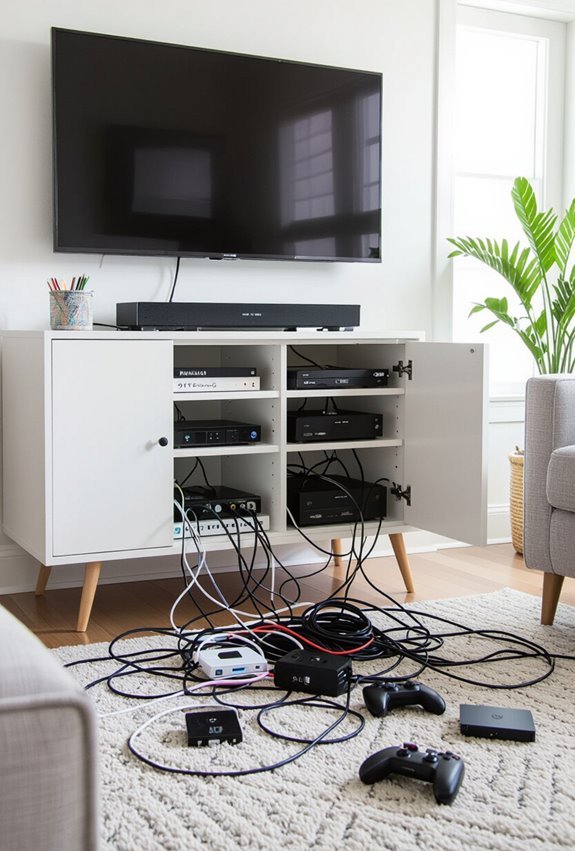 tidy labeled ventilated device setup