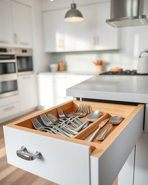 tidy silverware drawer organization