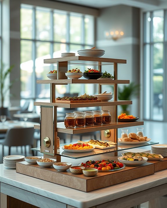 tiered buffet display design