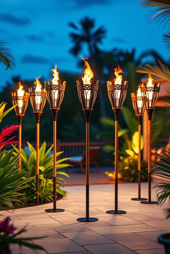 tiki torches enhance ambiance
