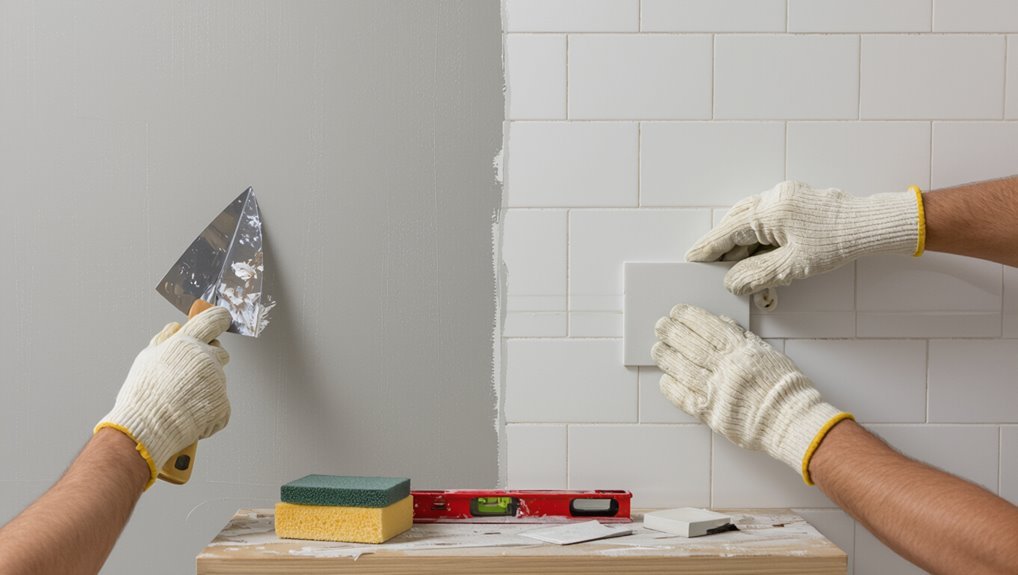 tile over painted walls