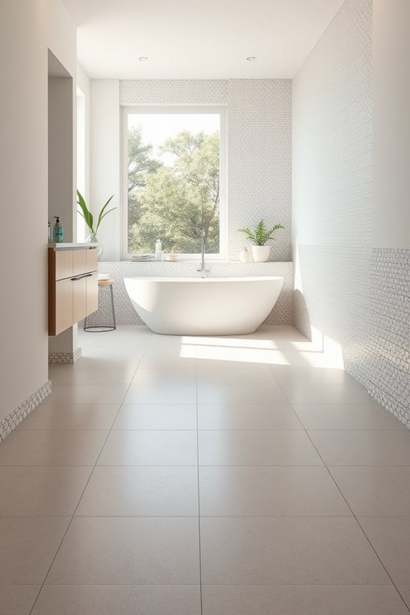 tiled baseboards enhance bathroom design