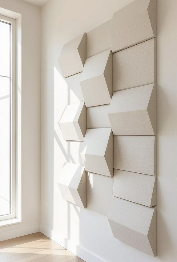 tilted staggered wall baffle panels