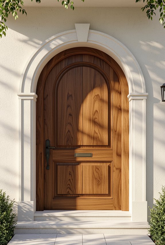 timeless arched wooden entry
