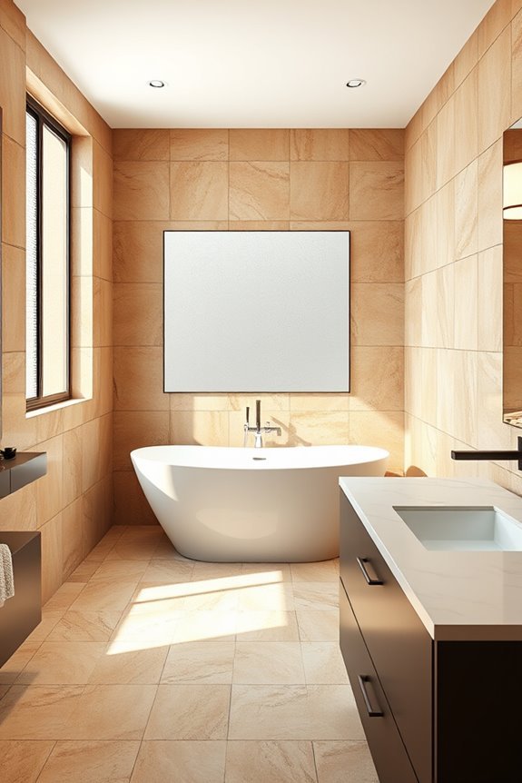 timeless beige tiles contrast
