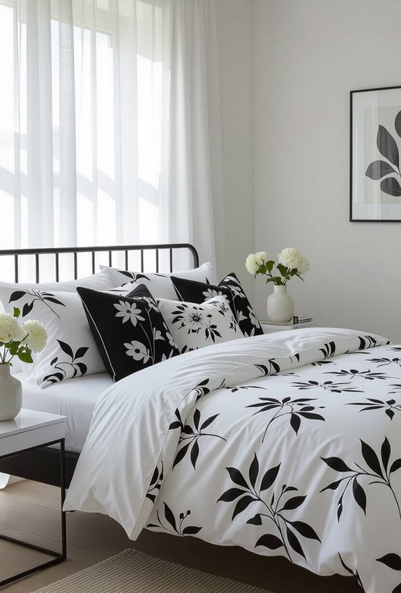 timeless black and white botanicals
