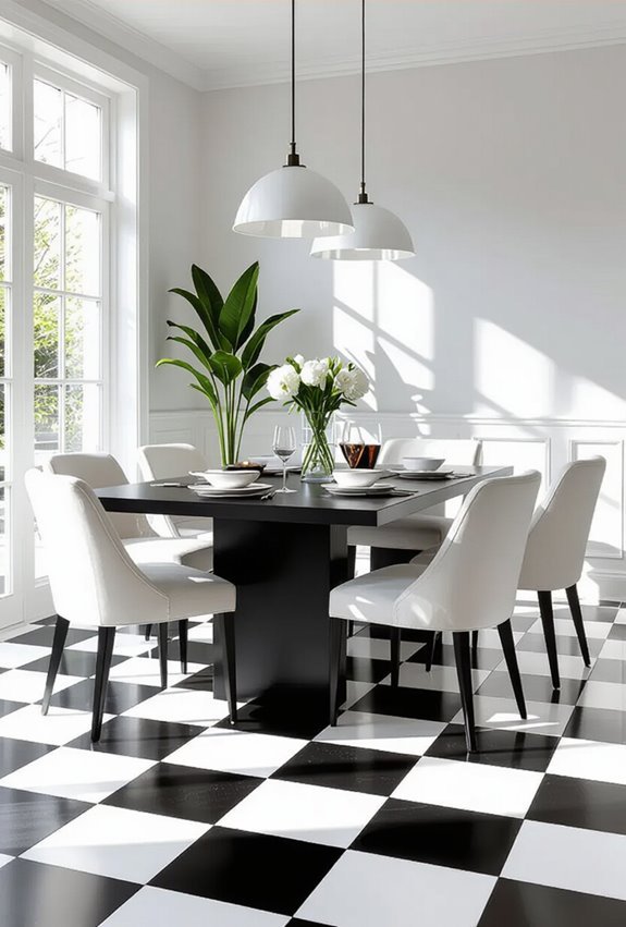 timeless black and white flooring