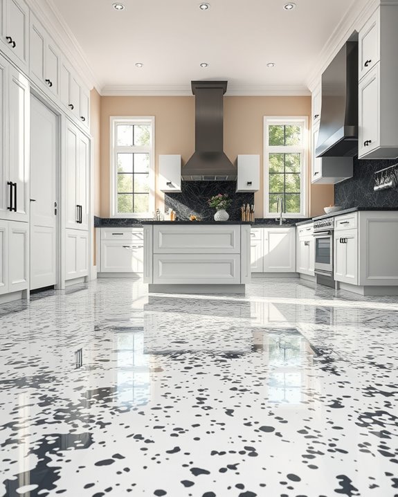 timeless black and white terrazzo