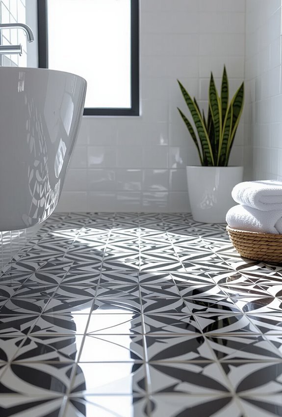 timeless black and white terrazzo contrast