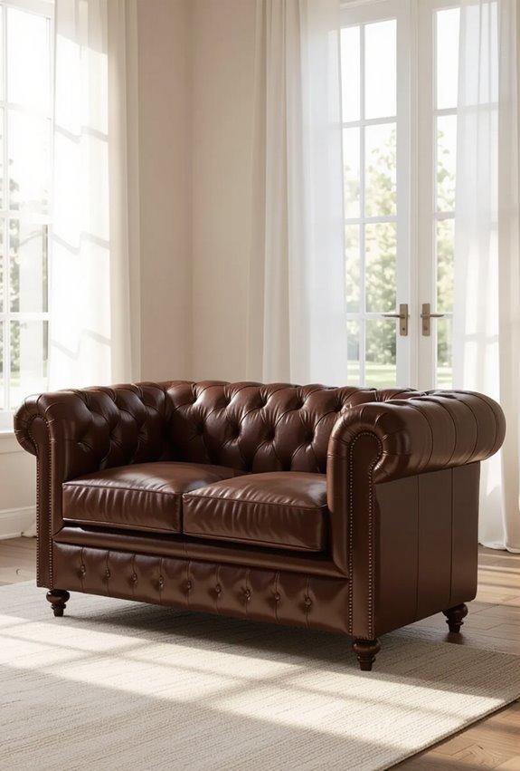 timeless button tufted rolled elegance