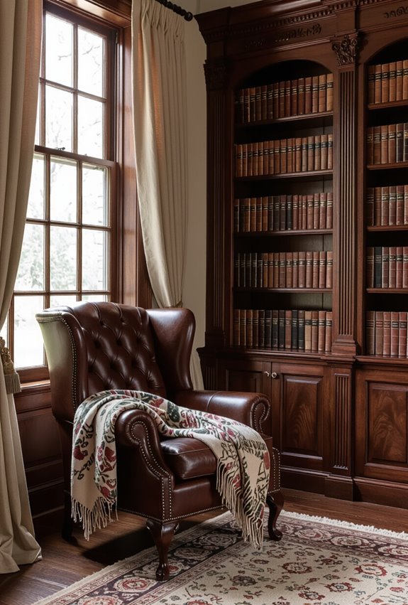 timeless cozy vintage library ambiance