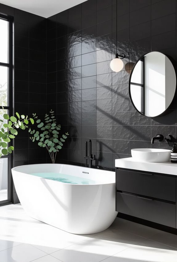 timeless high contrast monochrome bathroom