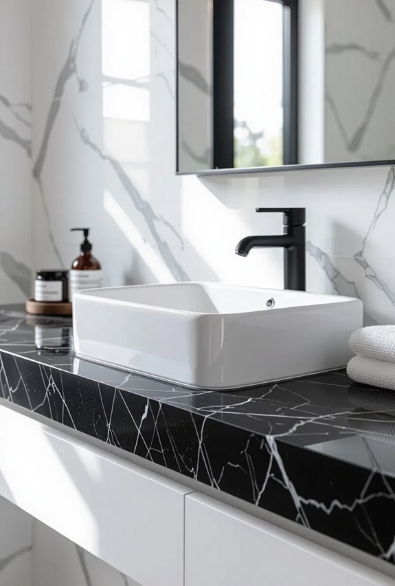 timeless monochrome marble contrast