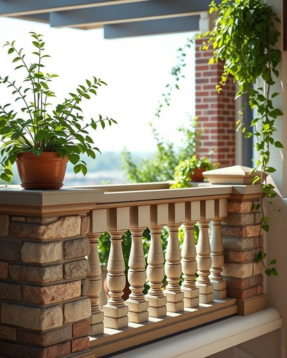 timeless stone and brick railings