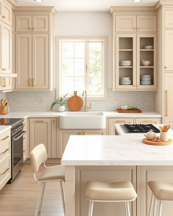 timeless transitional beige kitchen