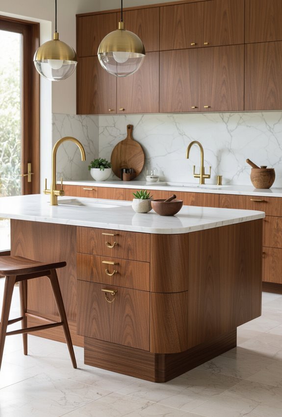 timeless walnut brass marble