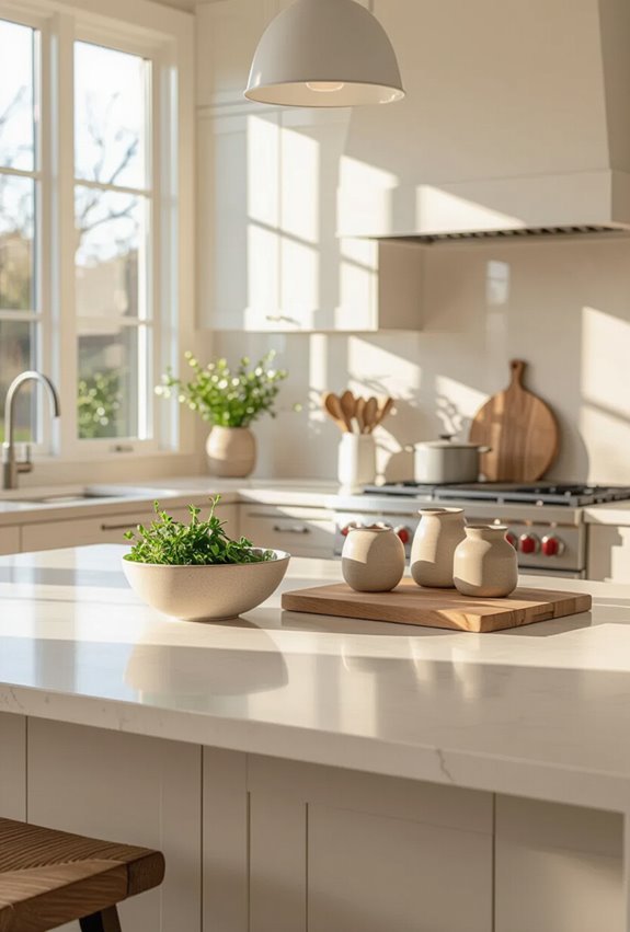 timeless warm greige kitchen
