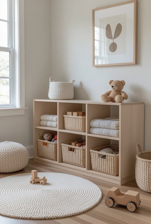 todd accessible labeled toy cubbies